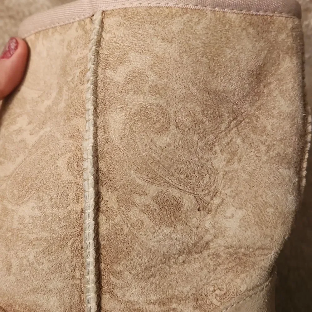 Ugg Classic Short Tan Suede Boots w/ Print 